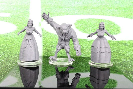 3pc Beauty & The Beast Mini Miniature Player Blood Fantasy Football Bowl