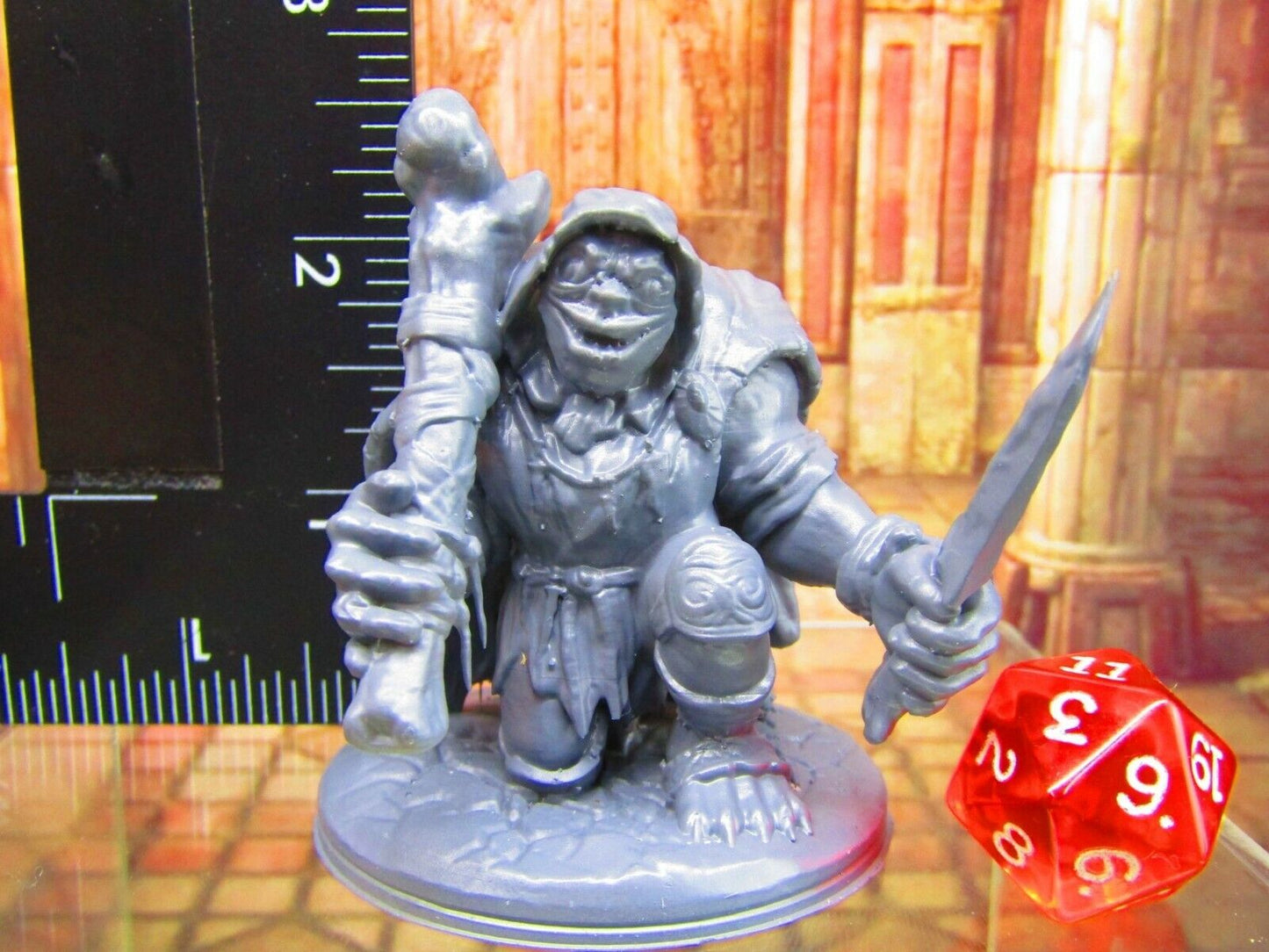 Fomorian Monster Cloaked w/ Club Mini Miniature Figure 3D Printed Model 28/32mm