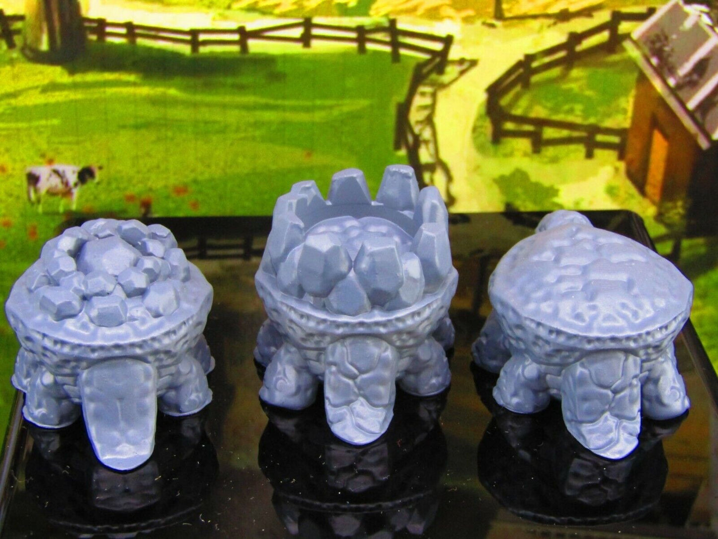 3pc Clod Dirtle Mount / Pack Dirt Turtle Set Mini Miniature Model Character