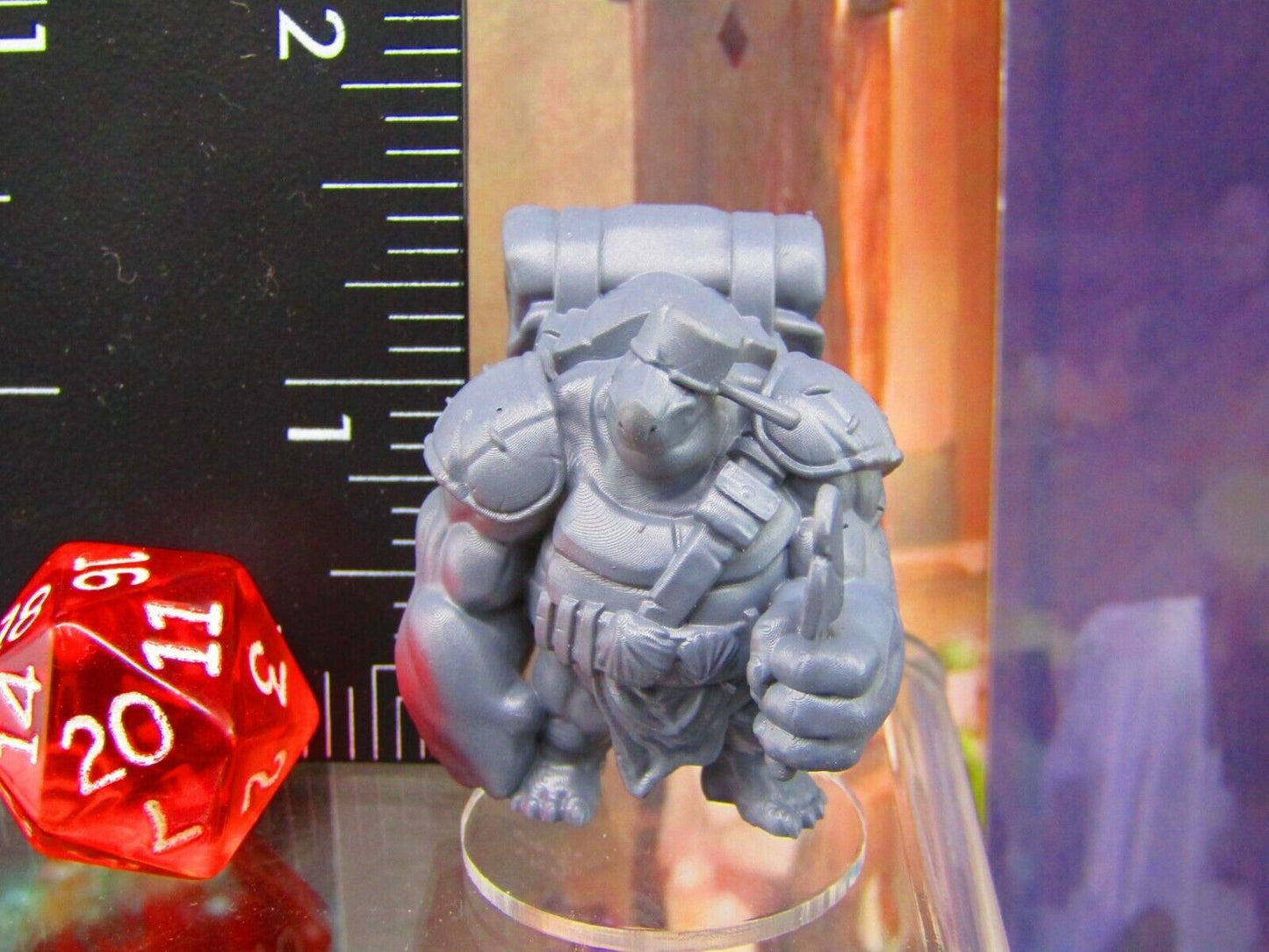 Tortle Miner w/ Trowel Turtle Man Race Mini Miniature Figure 3D Printed Model