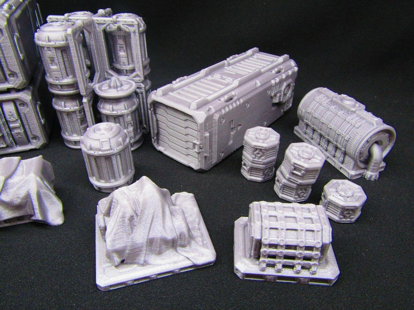 24pc Shipping Docks Cargo Set Scenery Scatter Terrain 3D Printed Model 28/32mm