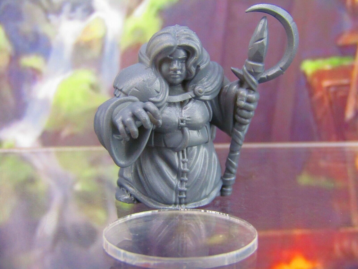 Dwarven Female Sorcerer Mini Miniature Figure 3D Printed Model 28/32mm Scale