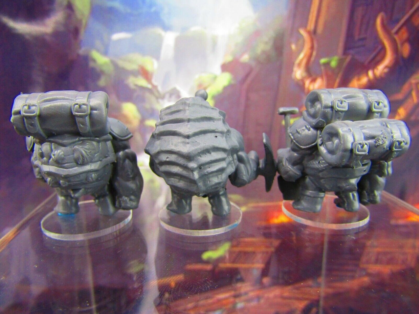 3pc Tortle Miner Set Turtle Man Race Mini Miniature Figure 3D Printed Model