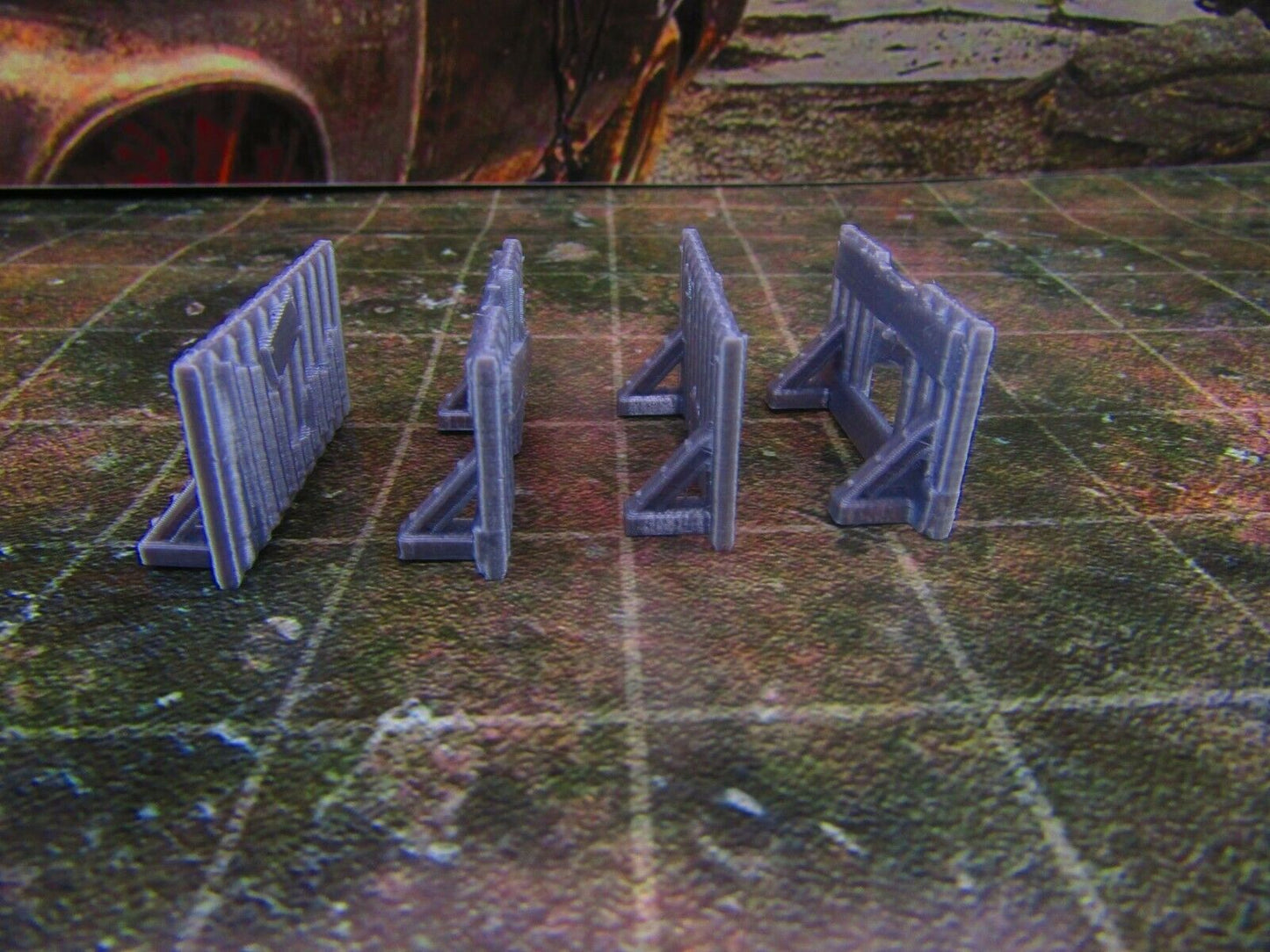 4pc Scrap Metal Junkyard Barricade Walls Scatter Terrain Scenery Wasteland