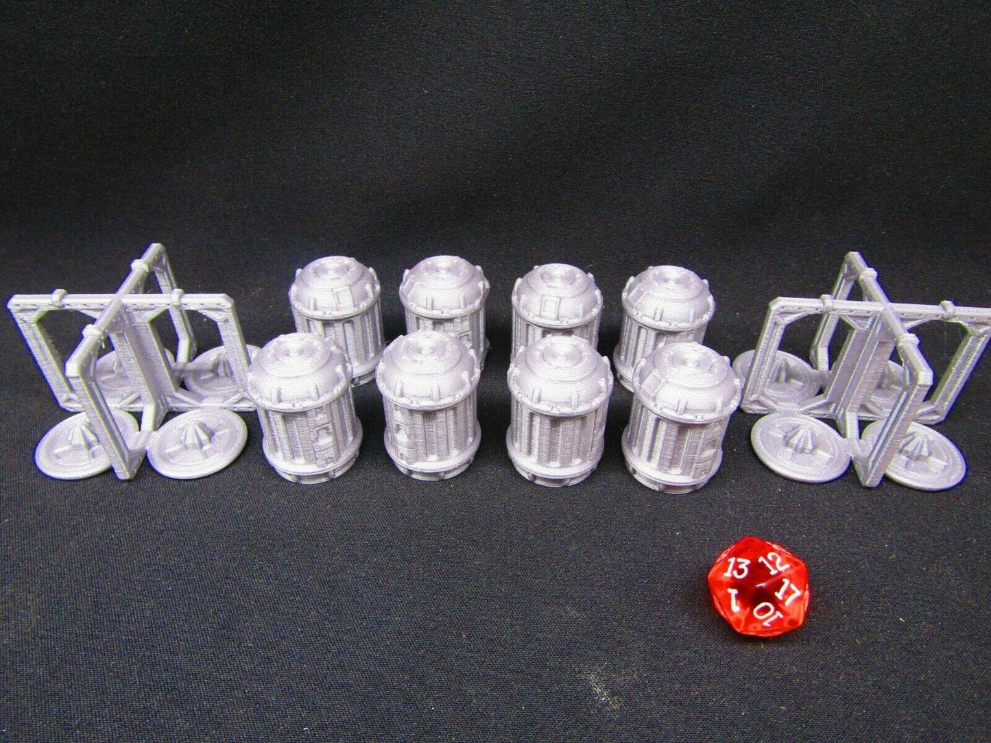 10pc Stackable Barrels and Rack Dock Cargo Set Scenery Scatter Terrain 3D Print
