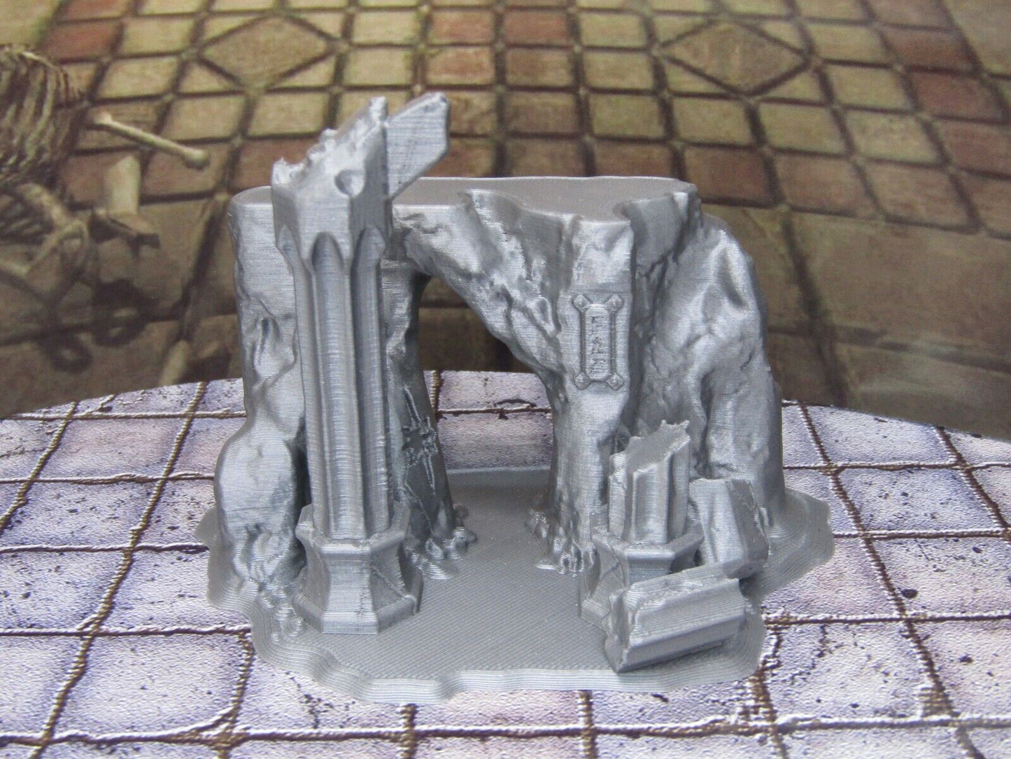 Rune Marked Cave Entrance Mini Miniature Figure Scenery Terrain 3D Printed Model