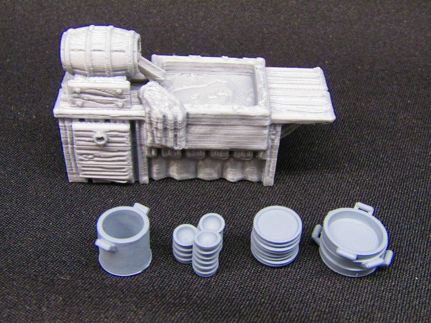 5pc Inn Tavern Restaurant Kitchen Sink & Dishes Set Scenery Scatter Terrain