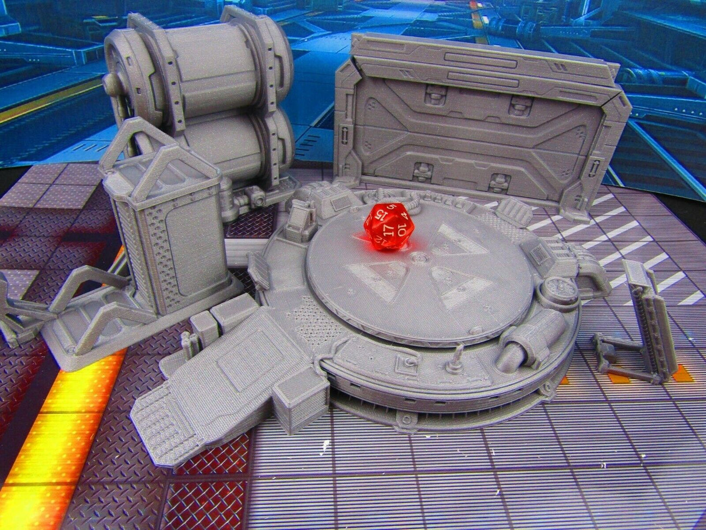 8 pc Space Ship Hangar Starfighter Landing & Service Bay Scenery Scatter Terrain