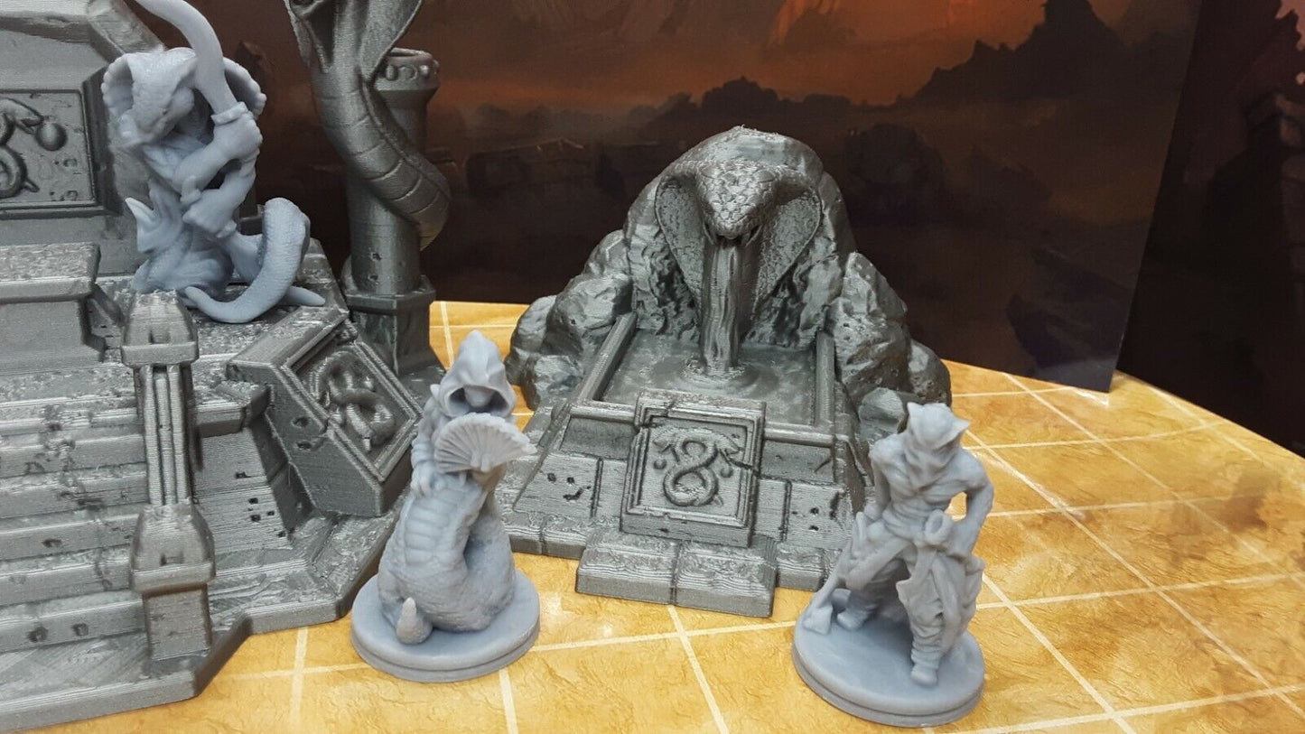 6 Piece Snakefolke Serpent Encounter Set Scatter Terrain Scenery Tabletop Gaming