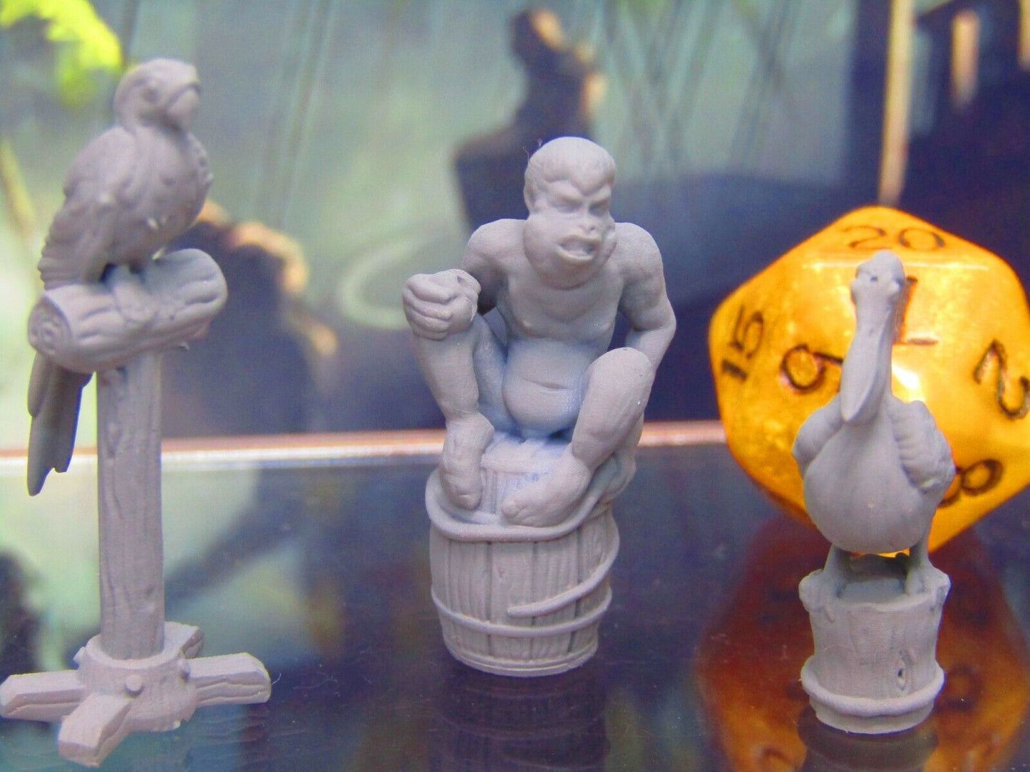 3 Piece Docks / Pier Sailor Animal Set Set Mini Miniature 3D Printed Figure