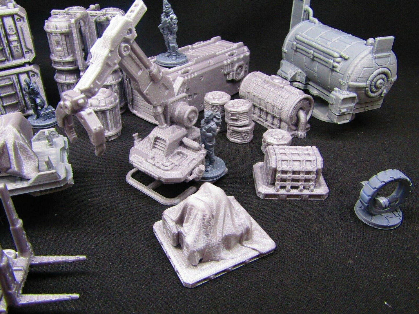47pc Sci Fi Dock Cargo Set w/ Minis Miniatures Scenery Scatter Terrain 3D Print