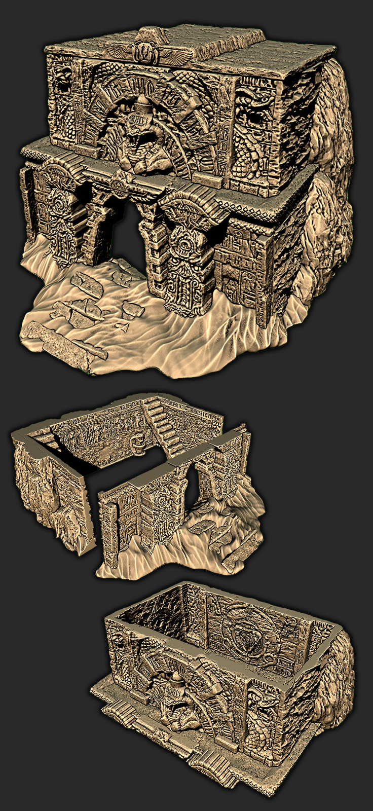 6 Piece Multifloor Mummy Pharaoh's Egyptian Tomb Scatter Terrain Scenery