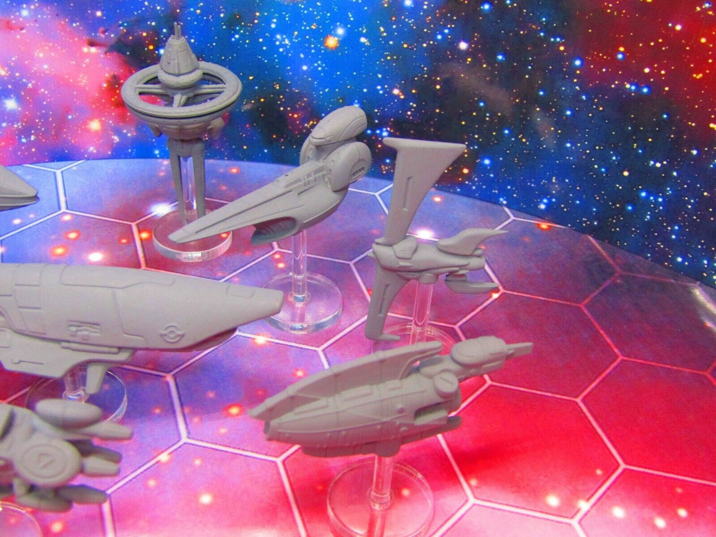 11pc The Sylwarin Military Space War Gaming Set w/ Flight Stands & Rods