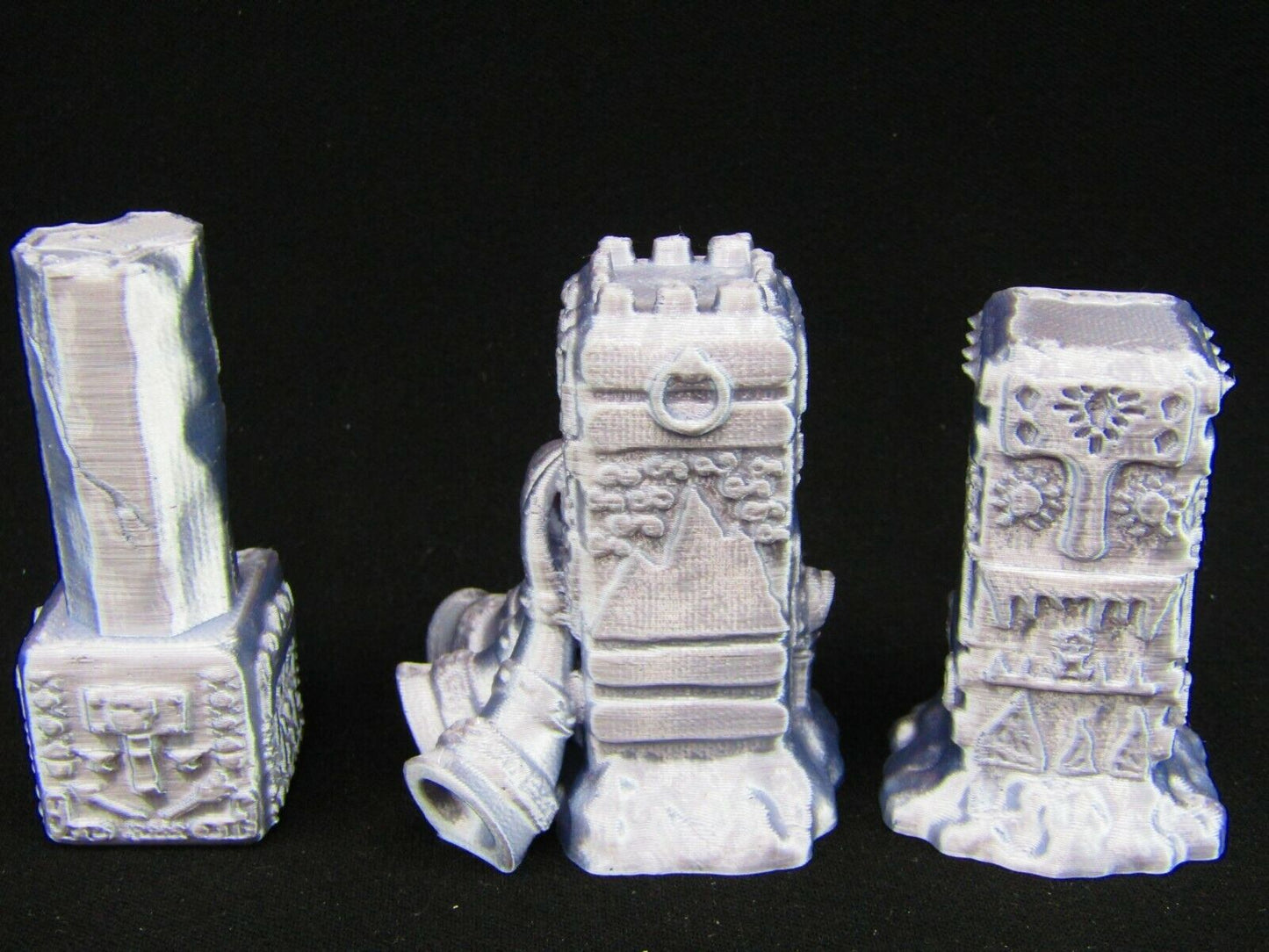 Warning Horn and Decorated Ancient Columns Scatter Terrain Scenery 3D Printed