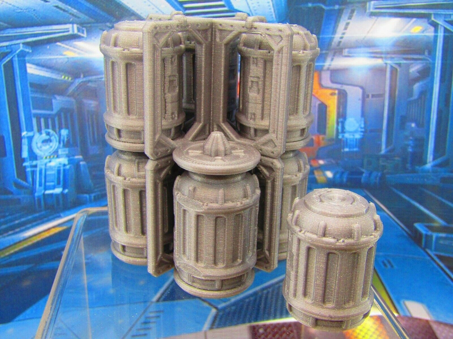 10pc Stackable Barrels and Rack Dock Cargo Set Scenery Scatter Terrain 3D Print