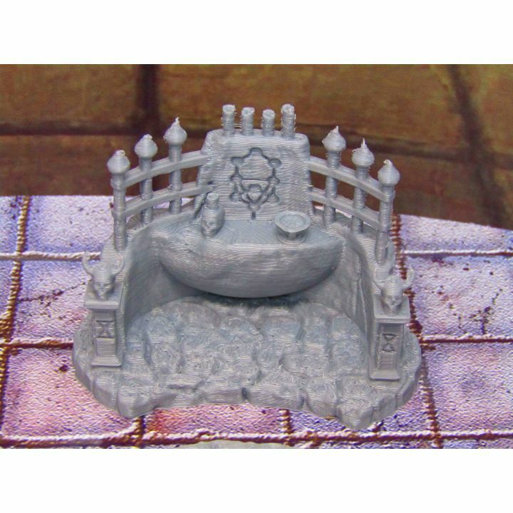 Sacrificial Pentagram Seal w Victim & Altar Dungeon Scenery Scatter Terrain