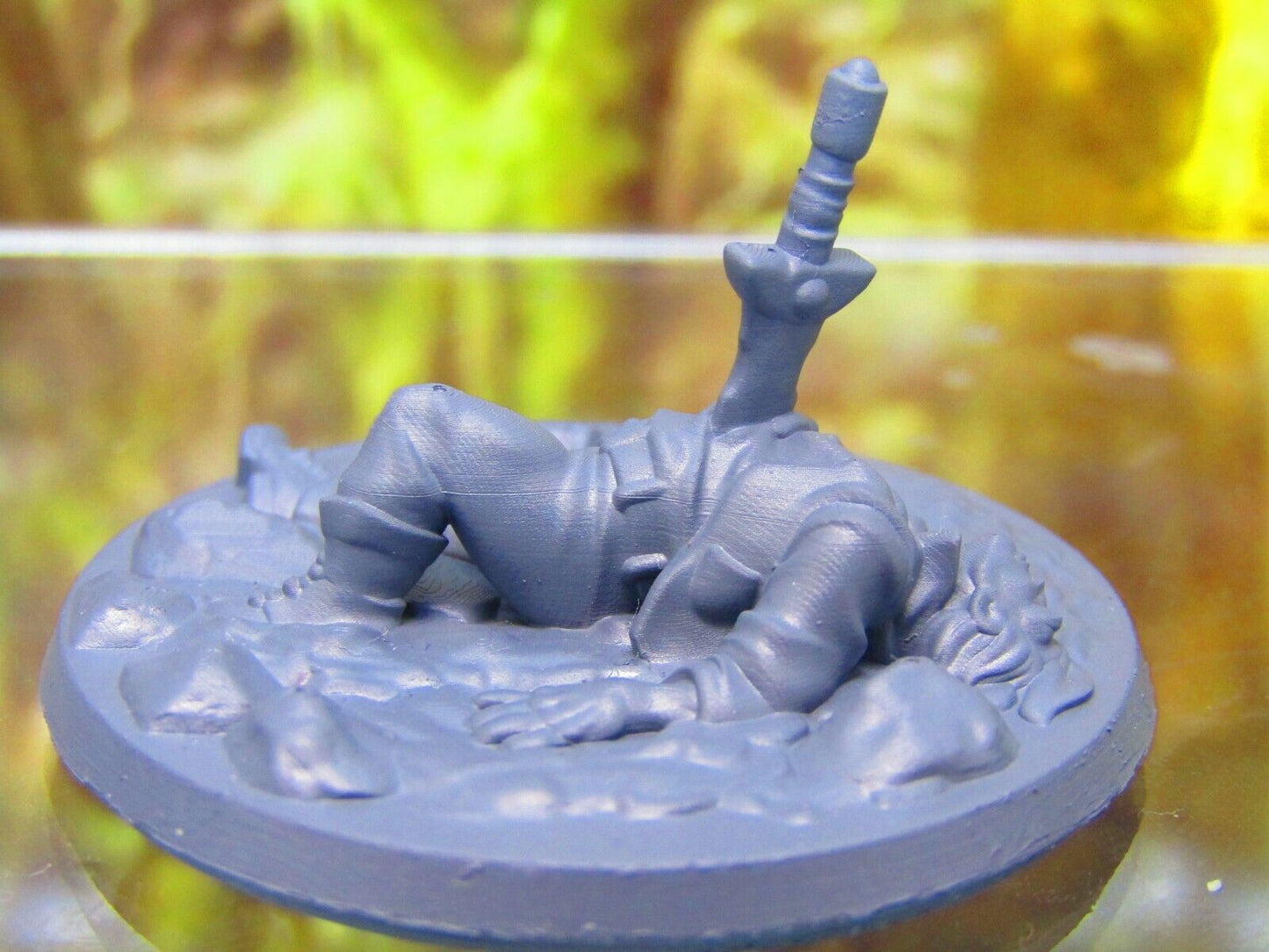 Dead Adventurer Traveller w/ Sword in Gut Miniature Figure 3D Printed Model