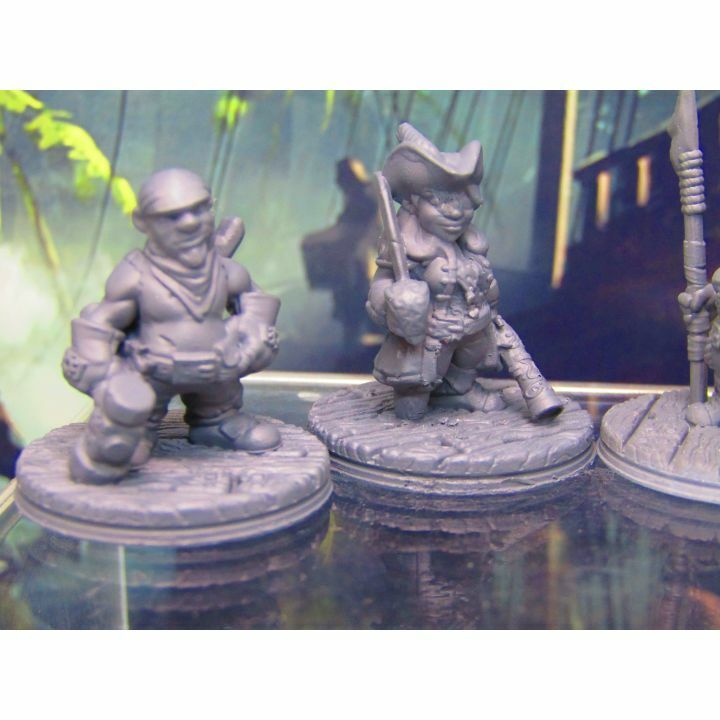 4pc Gnome Crew Mini Miniature Figure 3D Printed Model 28/32mm Scale Fantasy RPG