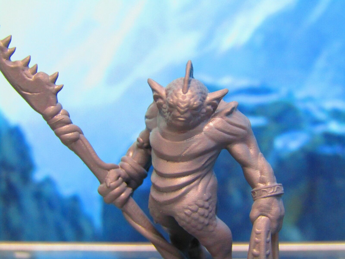 Sea Devil Warrior Soldier w/ Spear/Net Mini Miniature Figure 3D Printed Model
