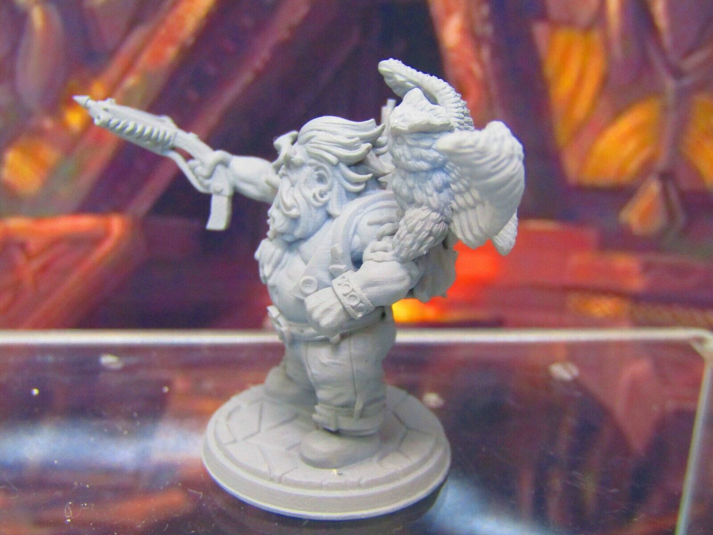 Dwarven Bowman Ranger w/ Owl Adventurer Mini Miniatures 3D Printed Model 28/32mm