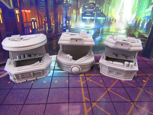 12 pc Set of 3 Sci Fi Black Market Stalls & Wares Set Scenery Terrain 3D Printed