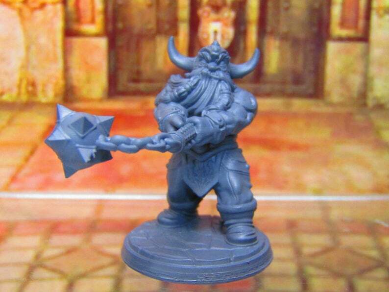 Doli The Smasher Berserker Dwarf Mini Miniatures 3D Printed Model 28/32mm Scale