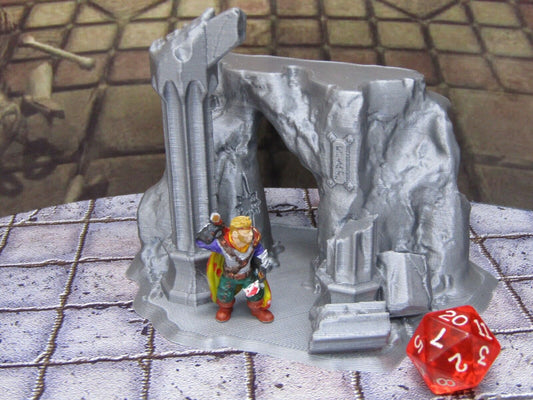 Rune Marked Cave Entrance Mini Miniature Figure Scenery Terrain 3D Printed Model