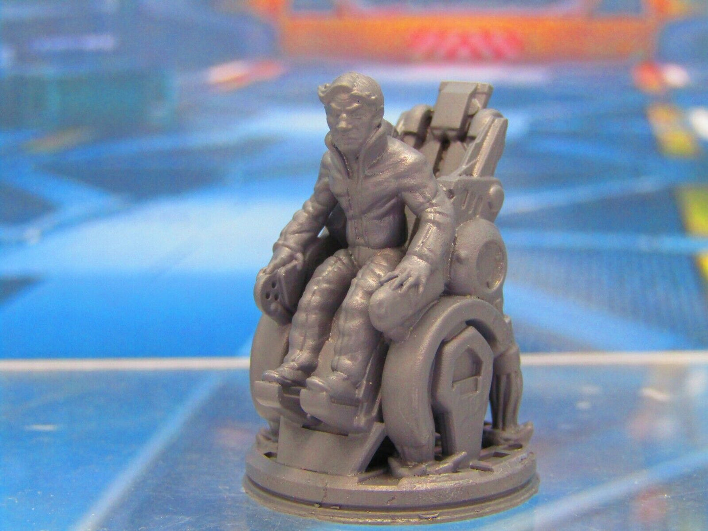 Sci Fi Professor Scientist in Hover Wheelchair Mini Miniature 3D Printed Model