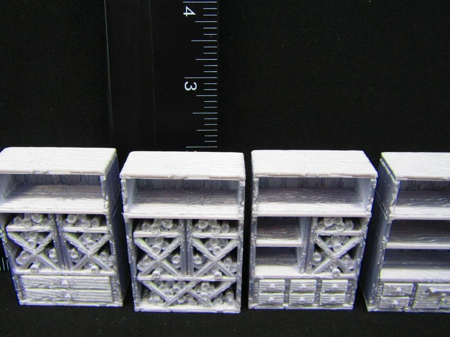 4pc Medium / Tall Shelves & 1 Ladder Scatter Terrain Scenery 3D Printed Mini