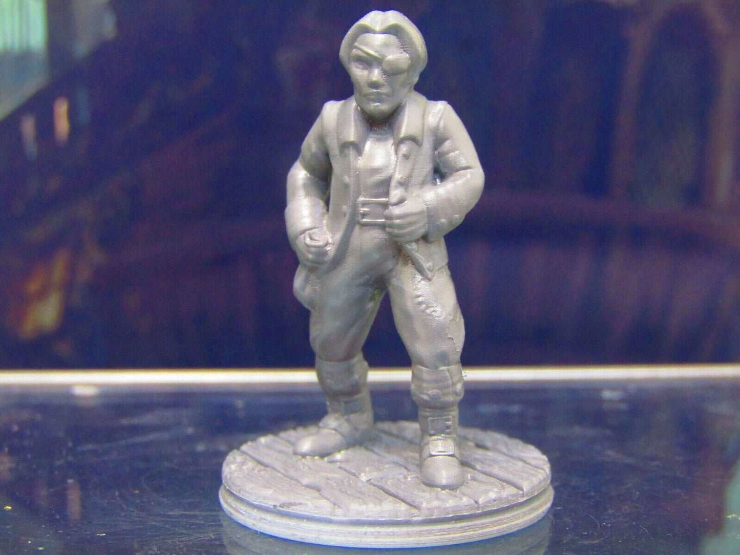 Snazzy Human Pirate Crewman w/ Eyepatch Mini Miniature Figure 3D Printed Model