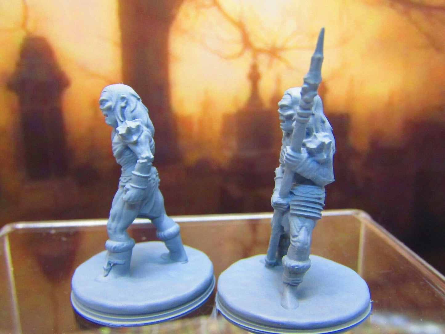 Pair of Barrow Wight Ghost Warriors Encounter Mini Miniature