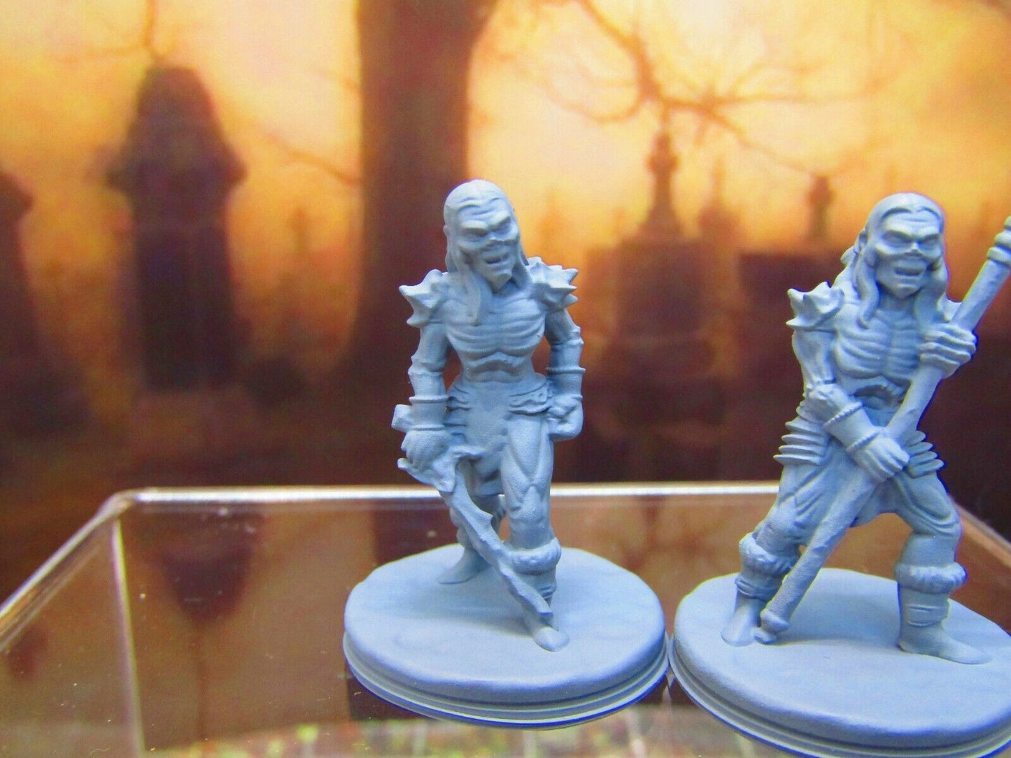 Pair of Barrow Wight Ghost Warriors Encounter Mini Miniature