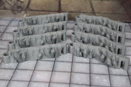8pc Crystal Cavern Straight & Contoured Walls Dungeonsticks Map Set Scenery D&D