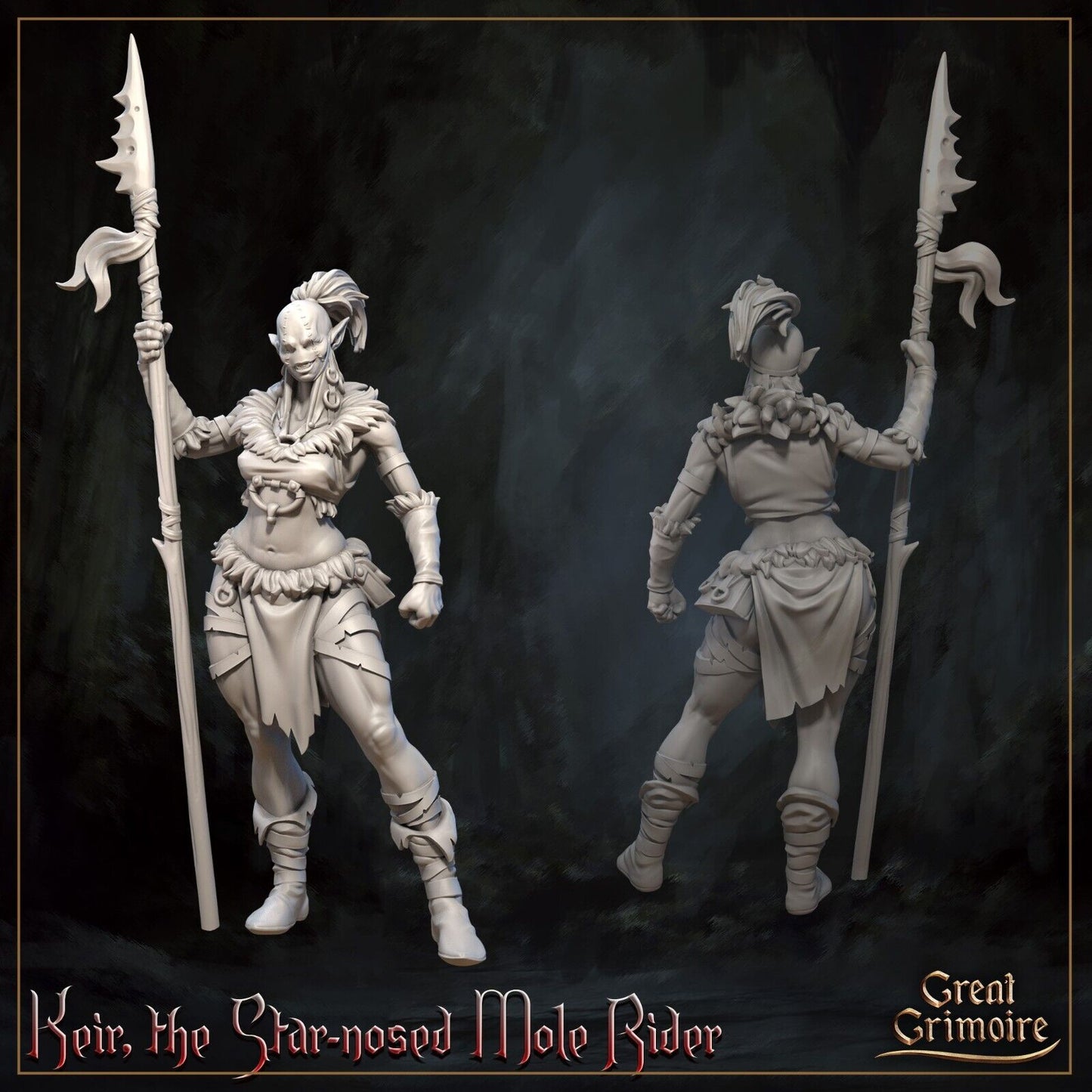 Keir Female Mole Rider Mini Miniature Model Figure RPG Tabletop Gaming D&D