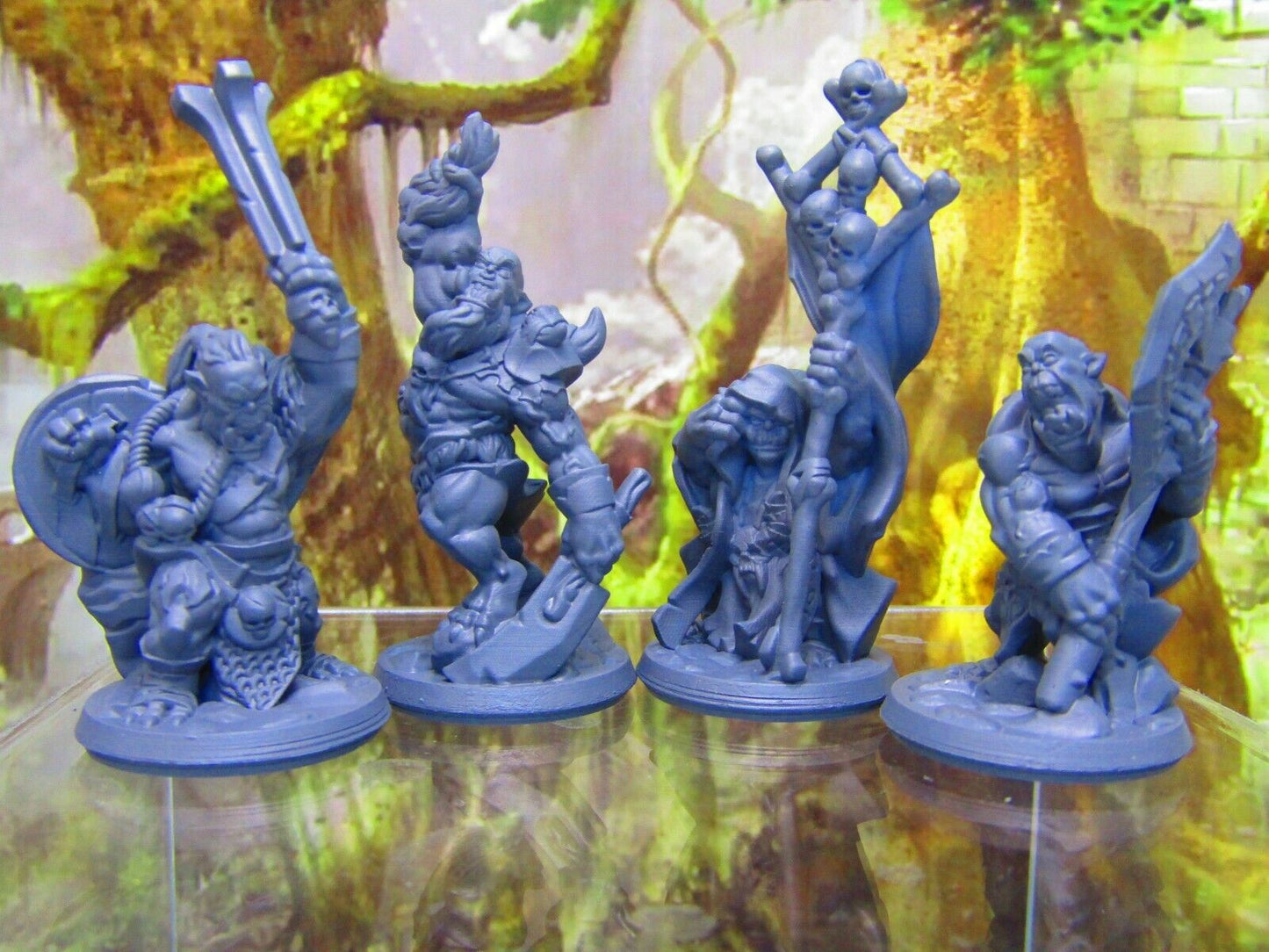 4pc Orc Tribe War Party Mini Miniature Figure 3D Printed Model 28/32mm Scale