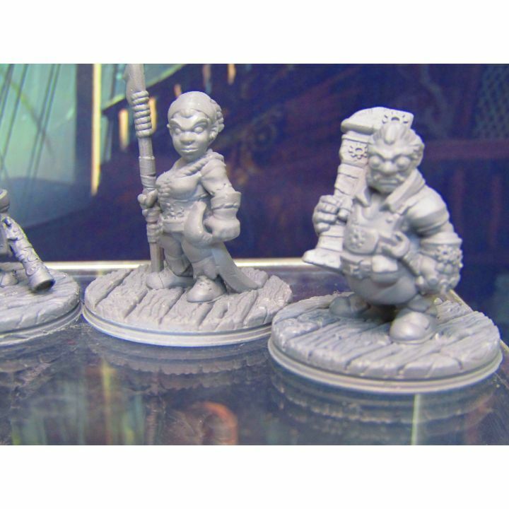 4pc Gnome Crew Mini Miniature Figure 3D Printed Model 28/32mm Scale Fantasy RPG