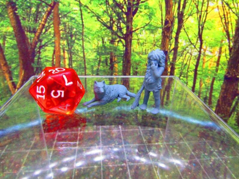 Wild / Feral Wolf Boy & Dog Companion Mini Miniature 3D Printed Figure Model