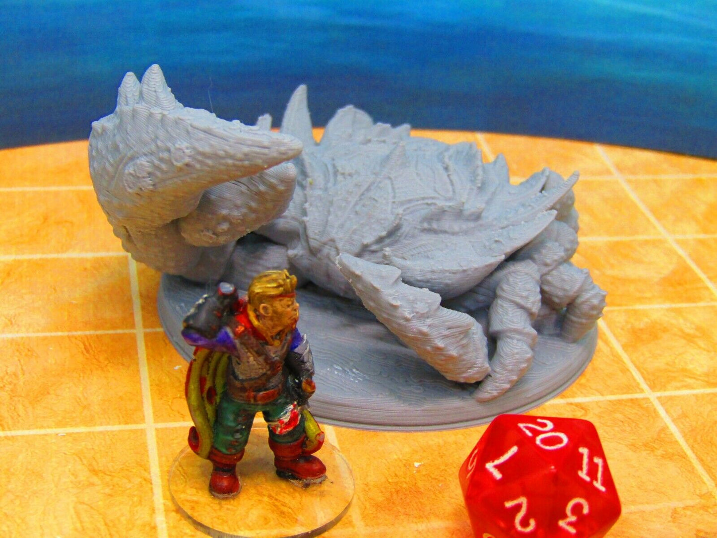 Large Dire Beach Crab Monster Mini Miniature Figure D Printed Model 28/32mm