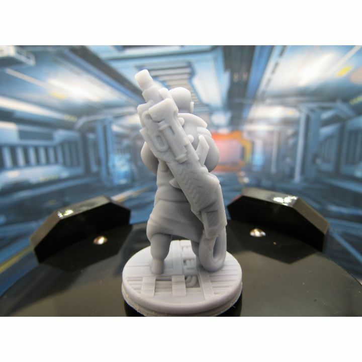 Space Crew Heavy Gunner Mini Miniature Figure Scenery Terrain 3D Printed Model