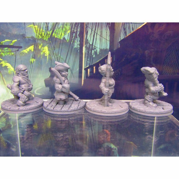 4pc Gnome Crew Mini Miniature Figure 3D Printed Model 28/32mm Scale Fantasy RPG
