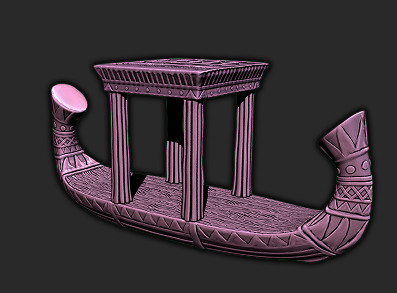 5 Piece Egyptian Barge and Undead Mummy Minis Scatter Terrain Tabletop Scenery