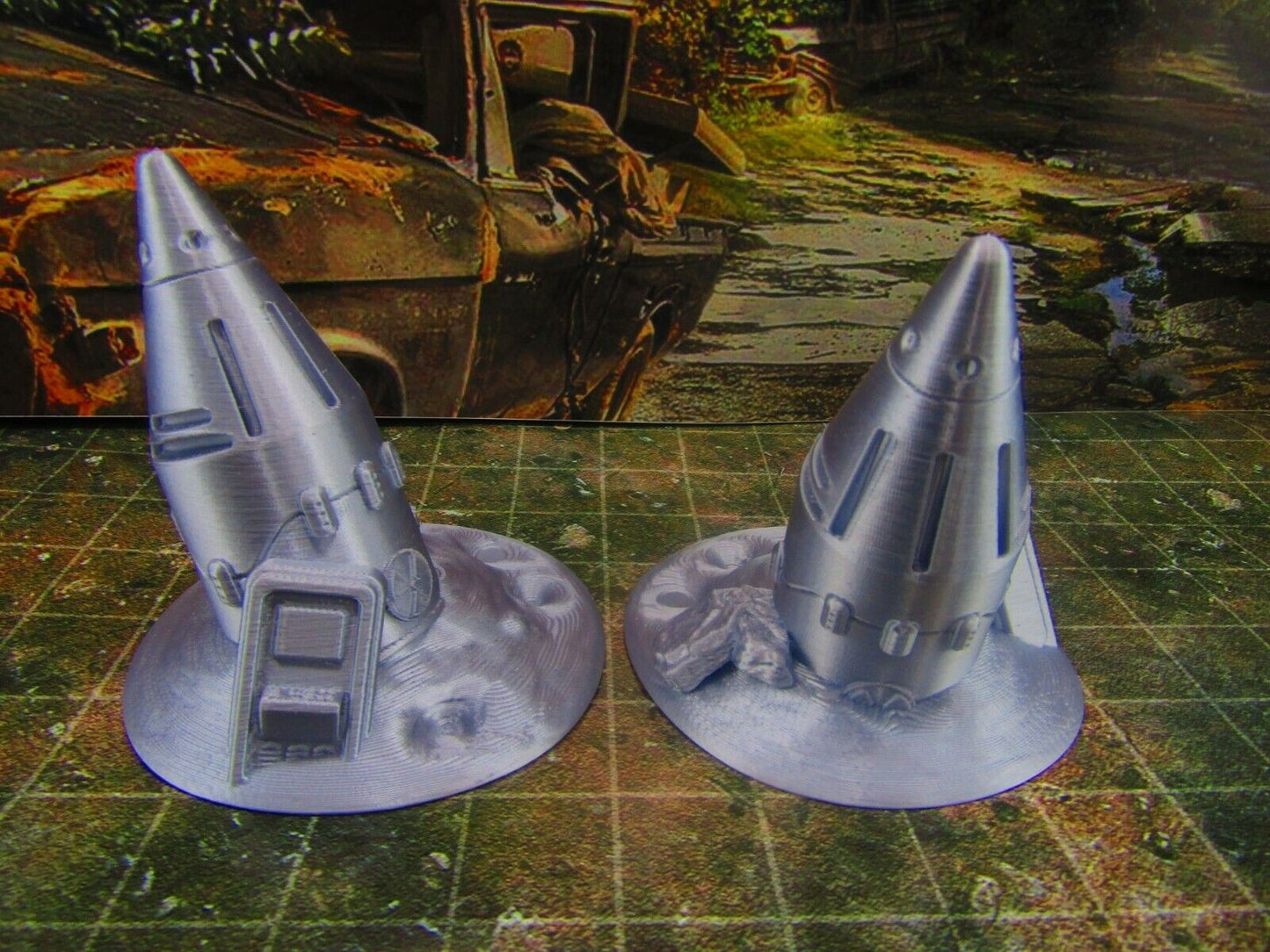 2pc Junked / Abandoned Nuclear Missiles Nukes Scatter Terrain Scenery Wasteland