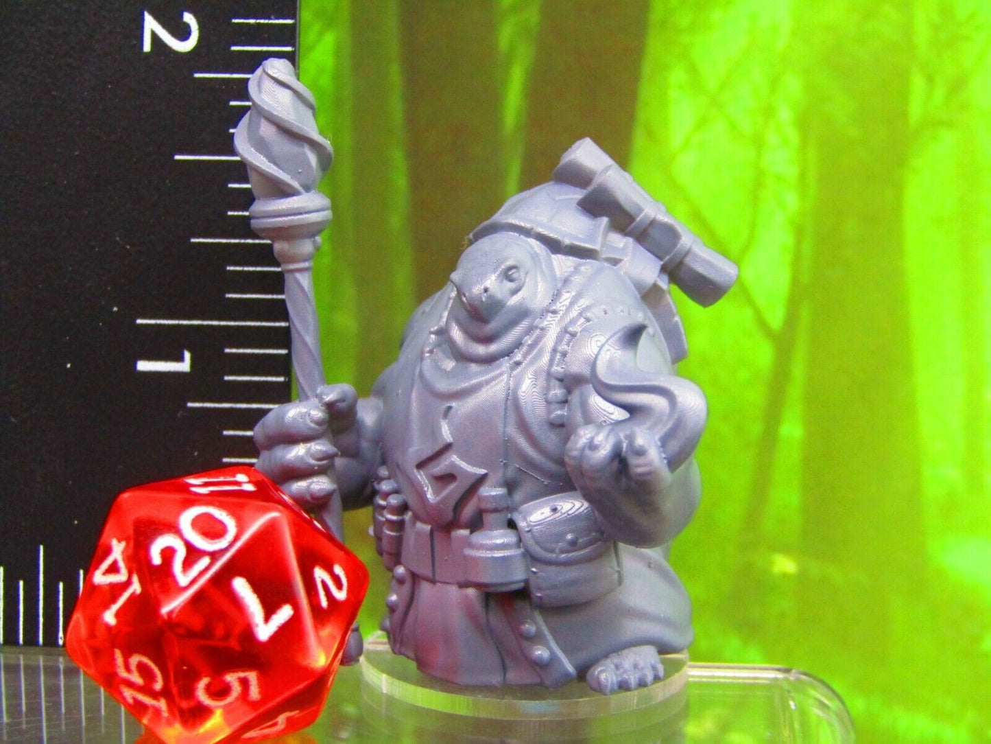 Tortle Sorcerer Wizard Magician Turtle Man Mini Miniature Figure 3D Printed