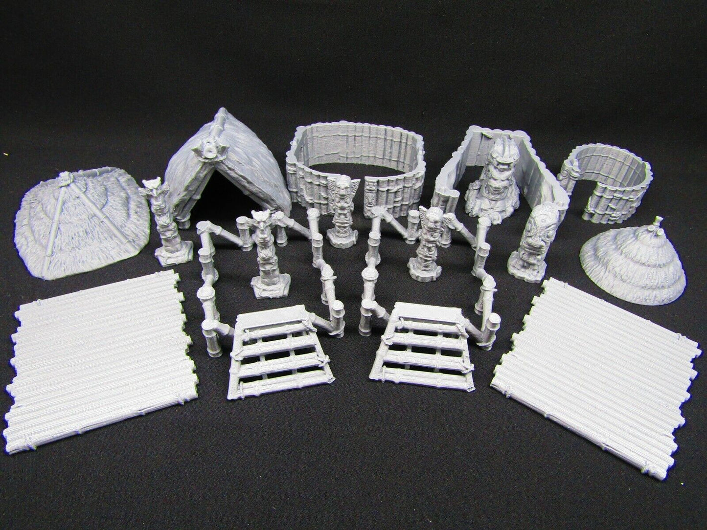 16pc Jungle Tribal Native Village Scatter Terrain Scenery 3D Printed Model