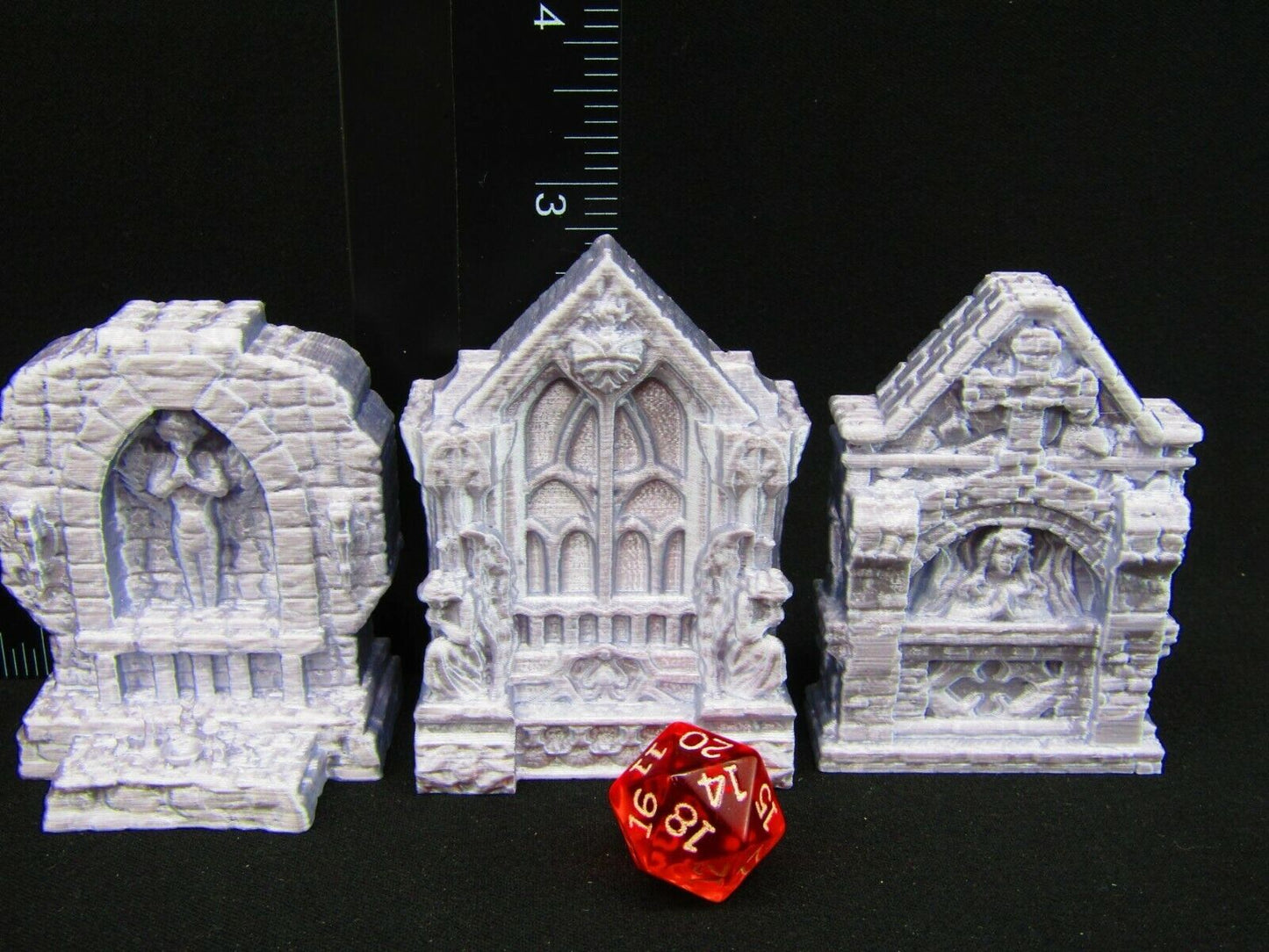 3pc Roadside Holy Place Shrines Scatter Terrain Scenery 3D Printed Mini