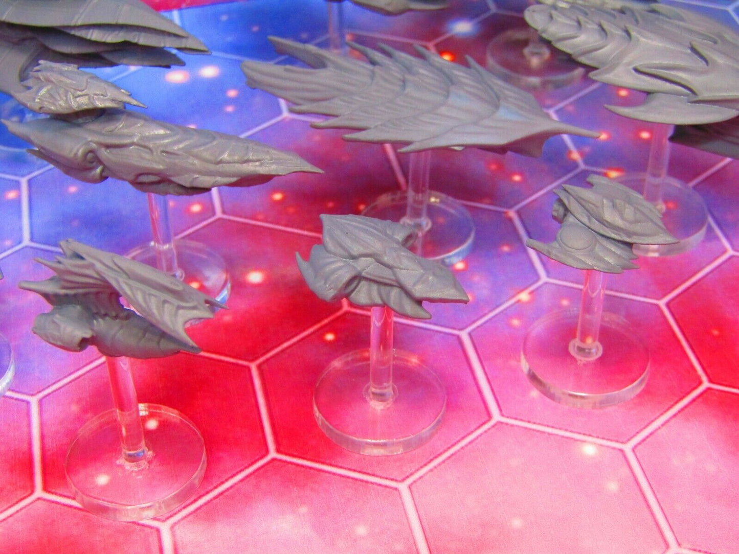 11pc The Hive Bioship Fleet Space War Gaming Set w/ Flight Stands & Rods