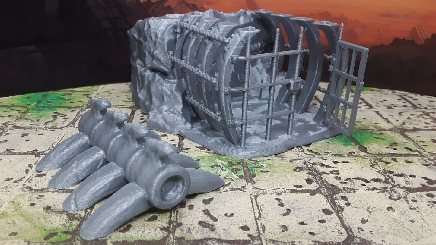 Rib Cage Prison Cell Removable Top 28mm Scale Dungeons & Dragons Miniature Model