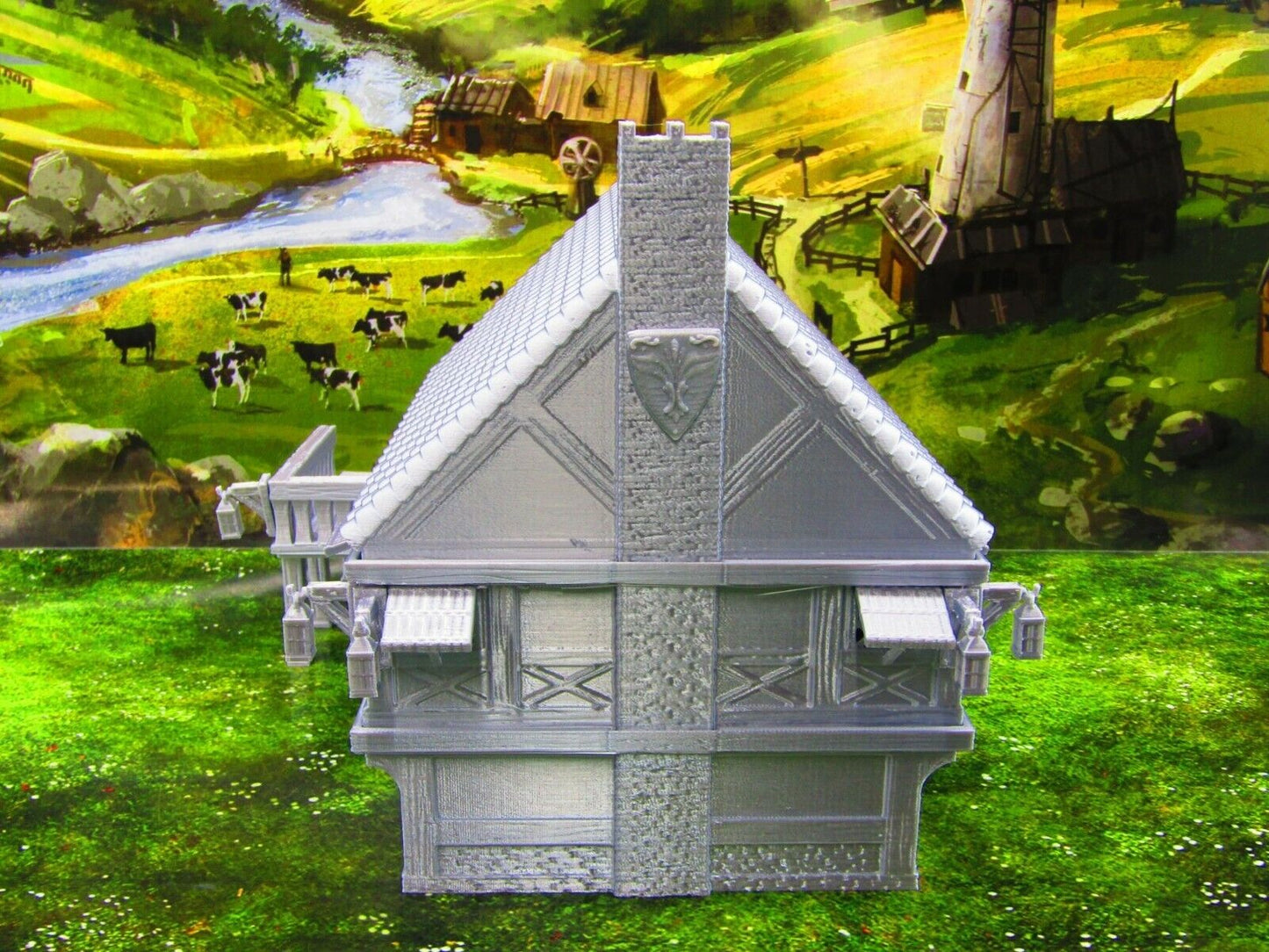 Two Story Tavern & Inn / House Scatter Terrain Scenery 3D Printed Model 28/32mm
