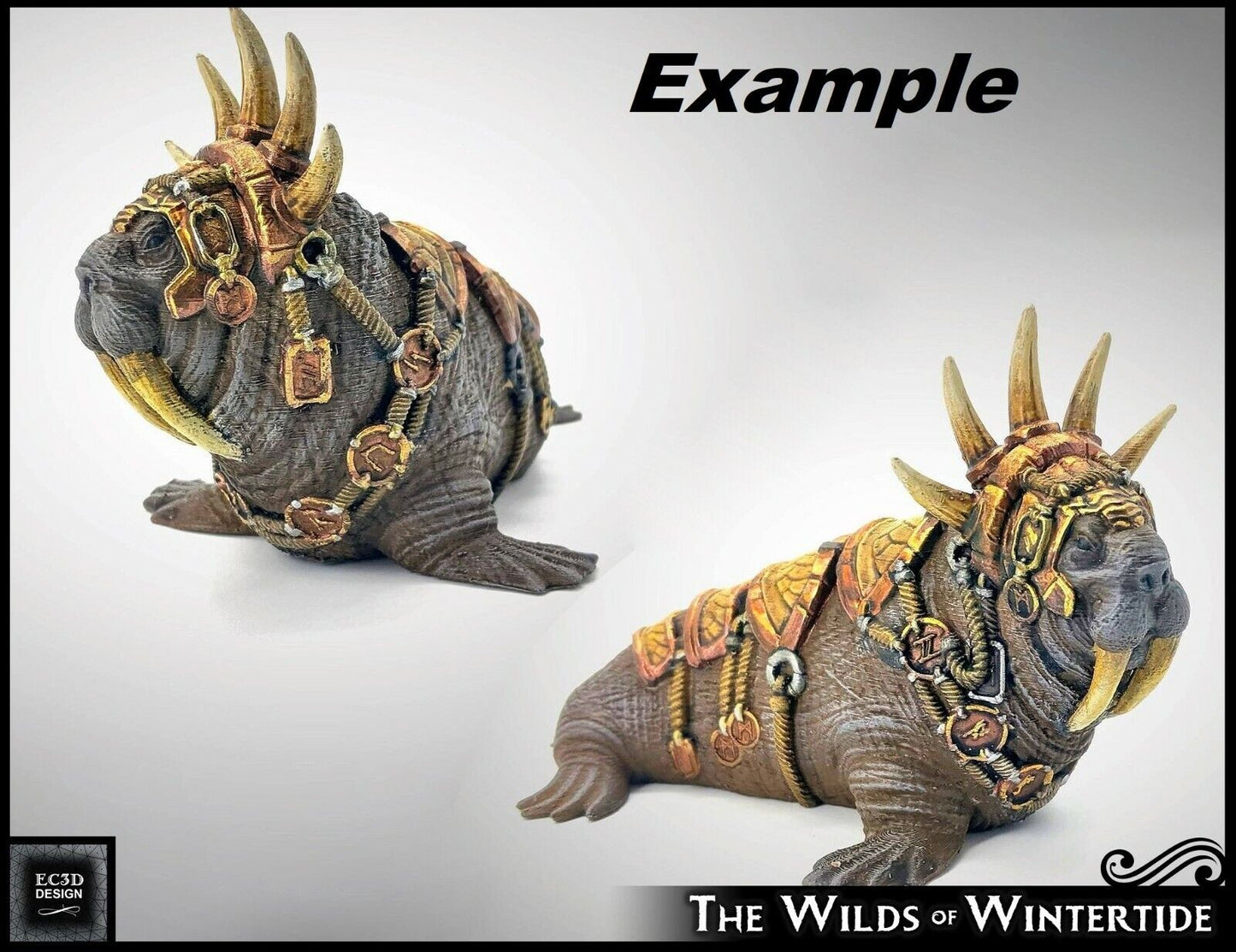 Walrus God & Walrus Folk Miniature Mini Figure Tabletop Game Piece D&D
