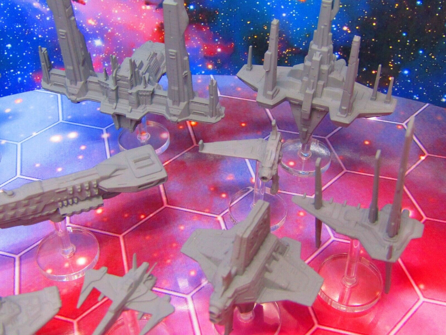 14pc Harmonium Alliance Military Space War Gaming Set w/ Flight Stands & Rods